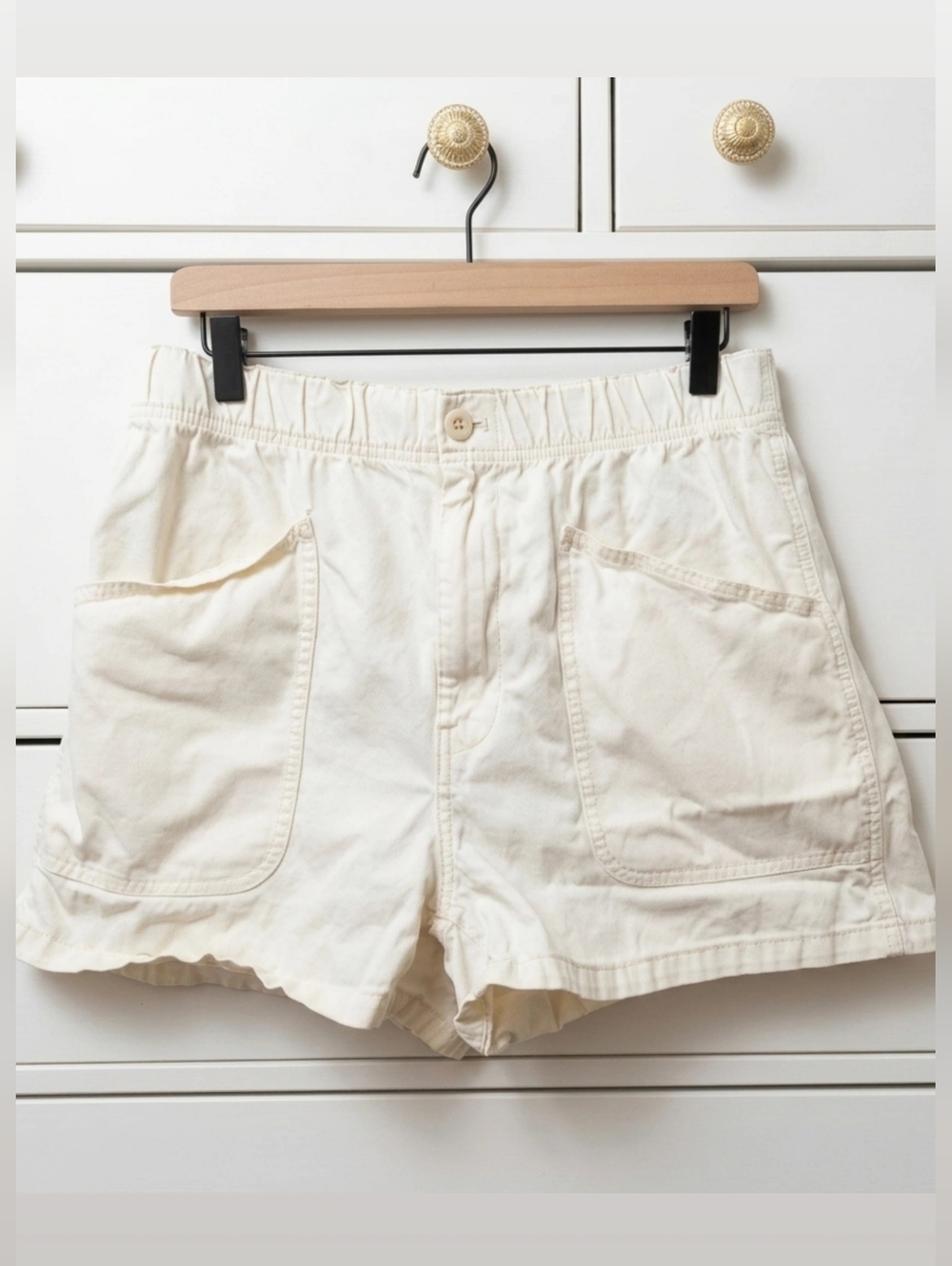 Madewell Relaxed Camp Shorts in Antique White - Size 28